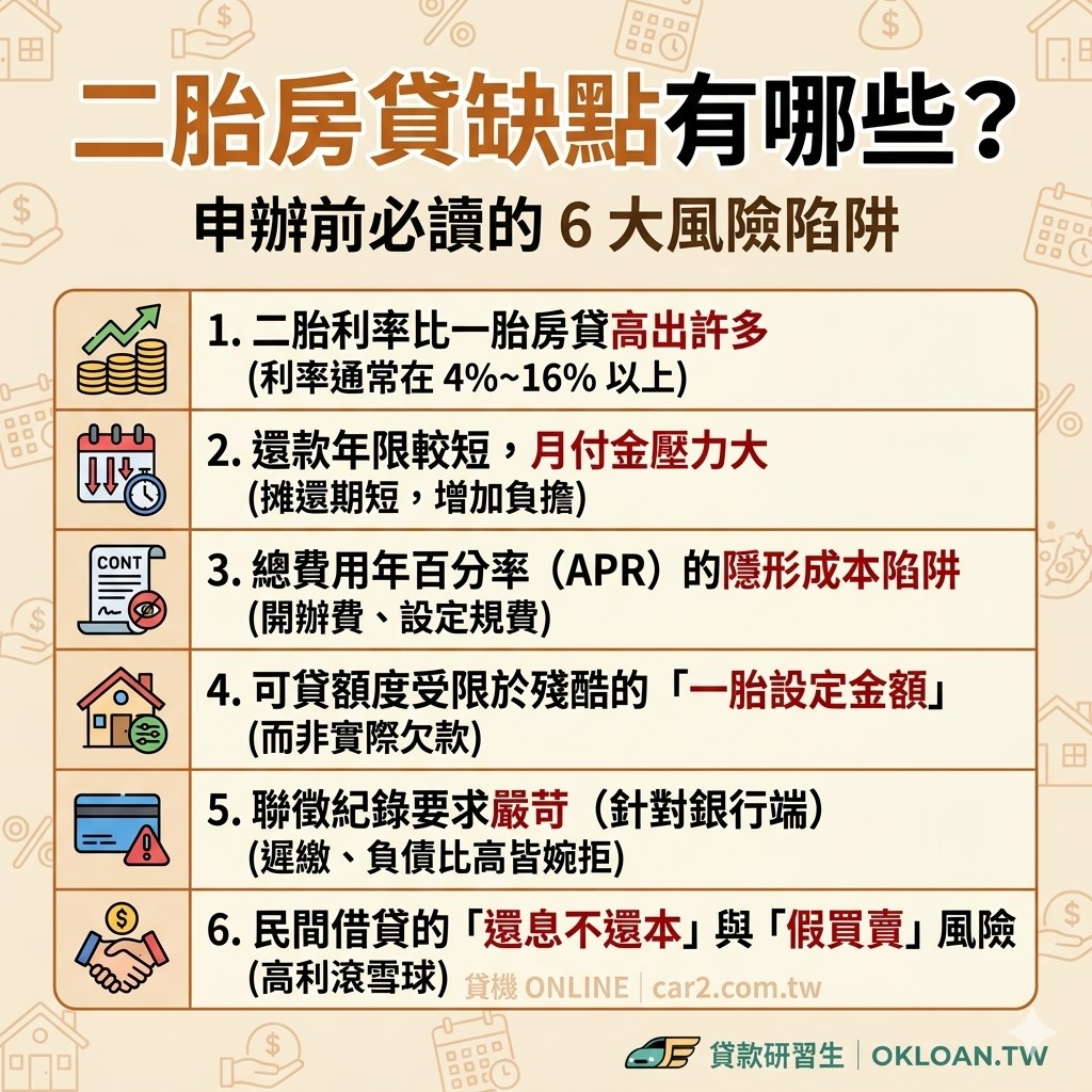 二胎房貸缺點有哪些？申辦前必讀的6大風險與陷阱
